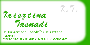 krisztina tasnadi business card